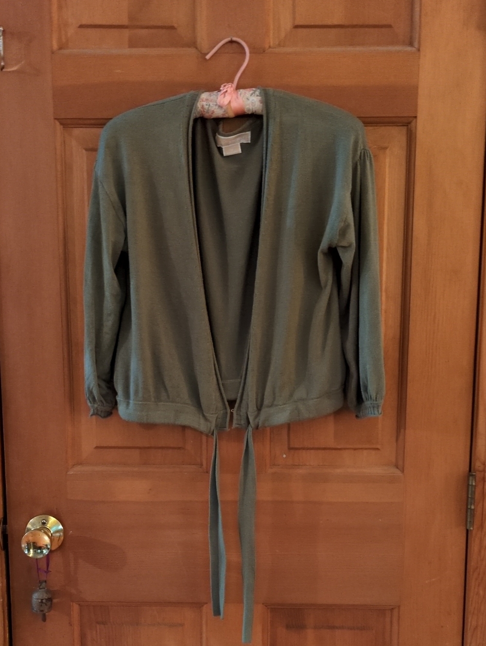 MICHAEL Michael Kors Olive Green Open-Front Bracelet Sleeve Cardigan Size Small
